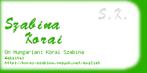 szabina korai business card